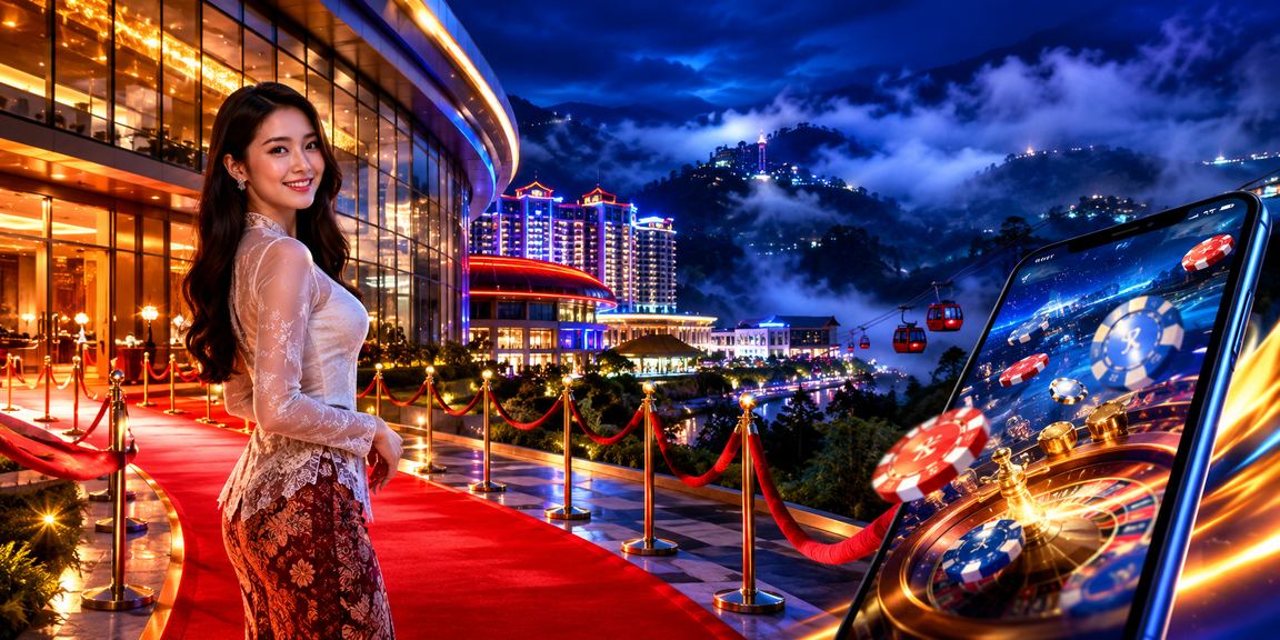 Suasana kasino mudah alih mewah di Genting Highlands bergaya Malaysia