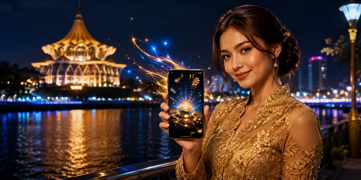 Proses deposit selamat pengguna wanita berbaju kebaya di Kuching